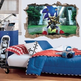 Vinilos adhesivos 3d videojuego sonic