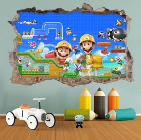 Pegatinas de vinilos 3d super mario bros maker 2