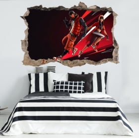 Vinilos y pegatinas agujero pared videojuego fortnite nba