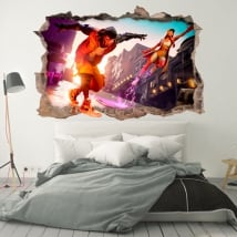 Vinilos y pegatinas agujero pared fortnite 3d nba