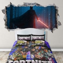 Pegatinas de vinilos agujero 3d videojuego fortnite