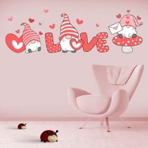 Vinilos y pegatinas románticas gnomo love