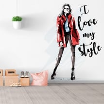 Vinilos y pegatinas silueta mujer i love my style