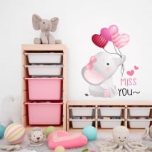 Vinilos y pegatinas infantiles elefante miss you
