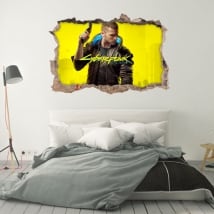 Vinilos 3d videojuego cyberpunk 2077