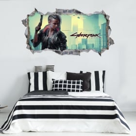 Vinilos adhesivos 3d videojuego cyberpunk 2077