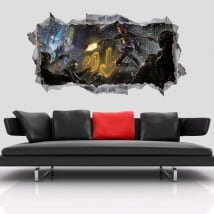 Vinilos agujero pared 3d cyberpunk 2077