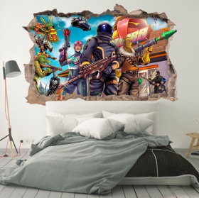 Vinilos fortnite 3d agujero pared
