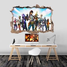 Vinilos fortnite 3d agujero pared