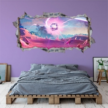 Pegatina de vinilo fortnite 3d agujero