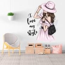 Vinilos adhesivos silueta mujer i love my style