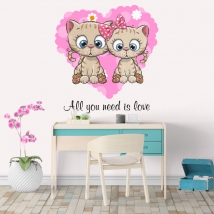 Vinilos y pegatinas gatos all you need is love