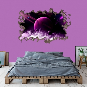 Vinilo espacio 3d saturno
