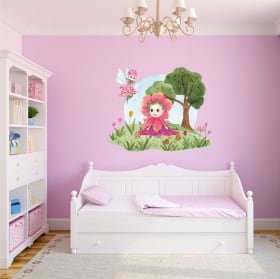Vinilos y pegatinas infantiles acuarela hadas florales