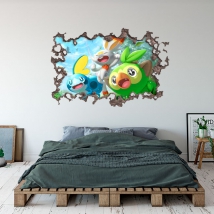 Vinilo adhesivo pokémon 3d agujero