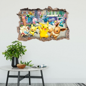 Vinilo pokémon 3d agujero