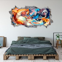 Vinilo pokémon agujero 3d
