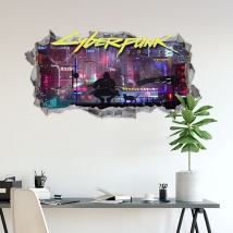 Vinilos y pegatinas cyberpunk adhesivo 3d