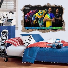 Vinilos fortnite 3d agujero pared