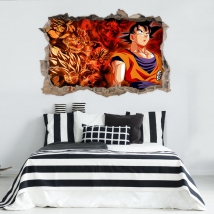 Vinilo agujero 3d dragon ball goku