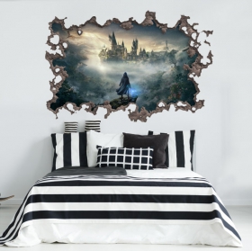 Vinilo 3d castillo de hogwarts harry potter