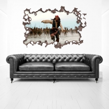 Vinilos 3d agujero pared piratas del caribe