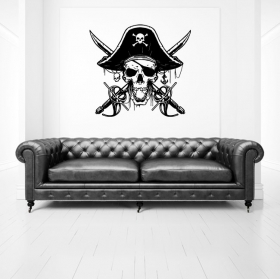 Vinilos calavera piratas del caribe