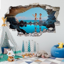 Vinilos decorativos agujero 3d luca disney pixar