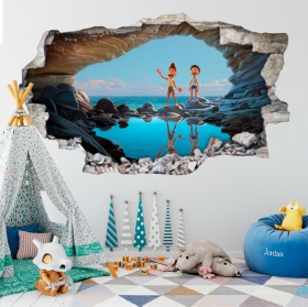 Vinilos decorativos agujero 3d luca disney pixar
