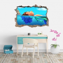 Vinilos adhesivos agujero 3d luca disney pixar