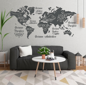 Mapa Mundi Pared Grande,Mapa Mundi Pared，Mapa Del Mundo Para  Pared，Decoración De Pared De Mapa Del, Reloj De Pared，Pegatinas De Pared  Decoración