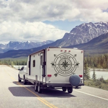 Vinilos caravanas frase viajar es soñar despierto