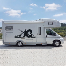 Vinilos autocaravanas paisaje con montañas