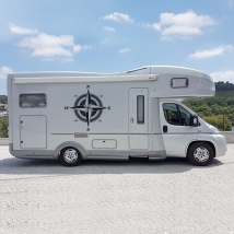 Vinilos autocaravanas rosa de los vientos