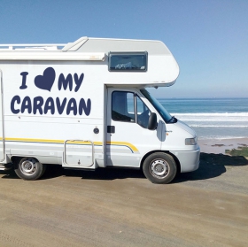 Vinilos autocaravanas frase i love my caravan