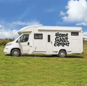 Vinilos autocaravanas frase home sweet camper
