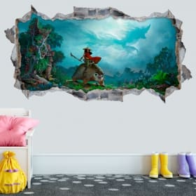 Vinilos y pegatinas agujero 3d raya y el último dragón