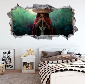 Vinilos decorativos agujero 3d raya y el último dragón