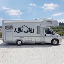 Vinilos y pegatinas autocaravanas paisaje con montañas