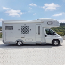 Vinilos decorativos autocaravanas rosa de los vientos