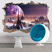 Vinilos 3d planetas en el espacio
