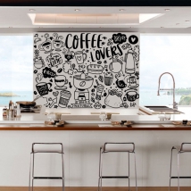 Vinilos decorativos frases amantes café