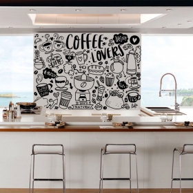 Vinilos decorativos frases amantes café
