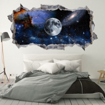 Vinilos y pegatinas 3d luna en el espacio