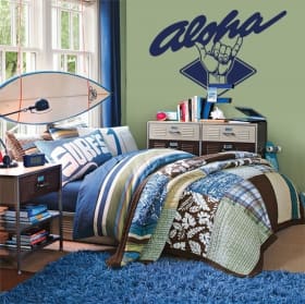 Vinilos decorativos y pegatinas texto surf aloha