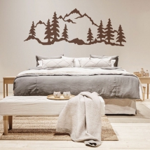 Vinilos decorativos paisaje montañas y árboles