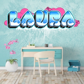 Vinilos y pegatinas nombres con efecto grafiti