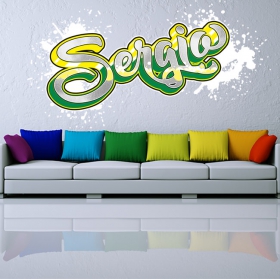 Vinilo pegatina nombre con efecto grafiti