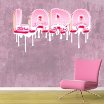 Vinilos decorativos nombres personalizados efecto grafiti