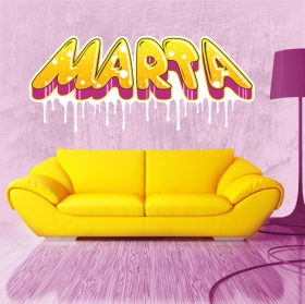 Vinilo nombre personalizado con efecto grafiti